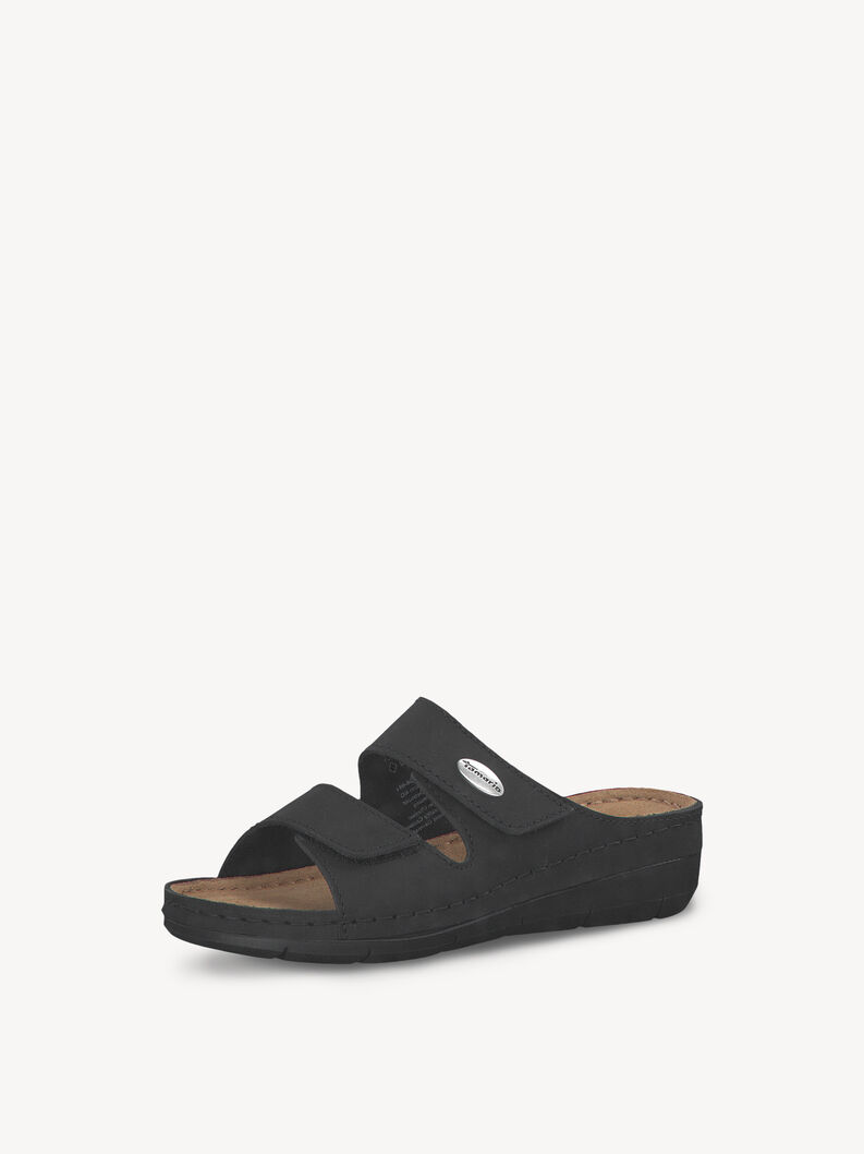 Lederpantolette - schwarz, BLACK, hi-res