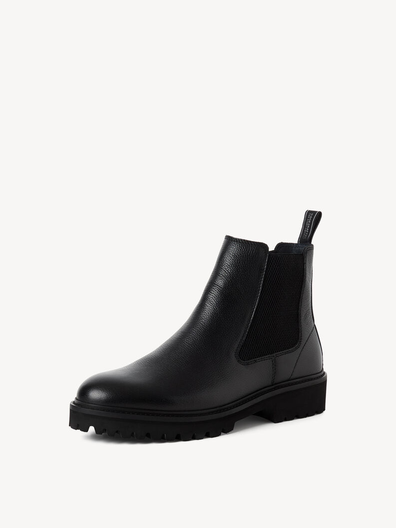 Chelseaboot - svart, BLACK LEATHER, hi-res