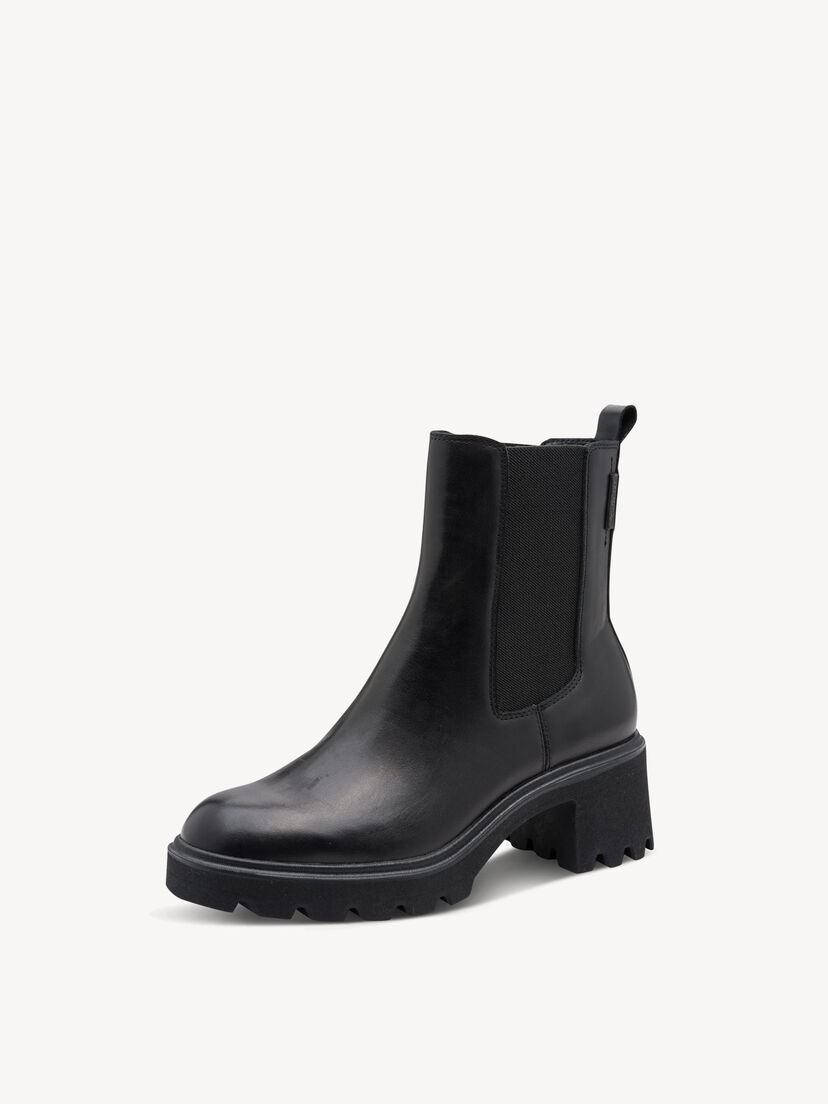 Leren Chelseaboot - zwart, BLACK, hi-res
