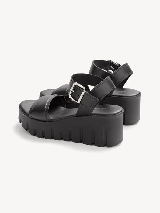 Sandaaltje, BLACK LEATHER, hi-res