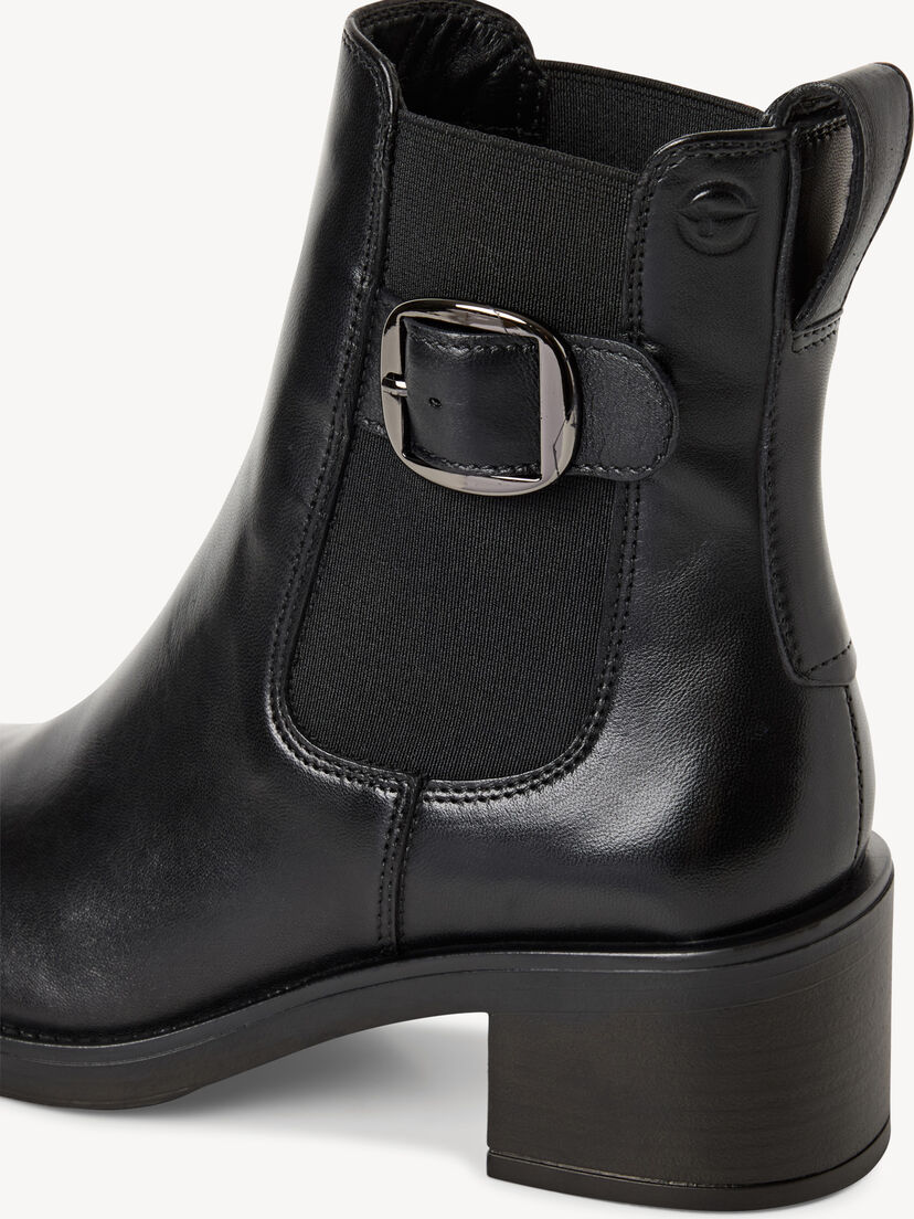Leren Chelseaboot - zwart, BLACK LEATHER, hi-res