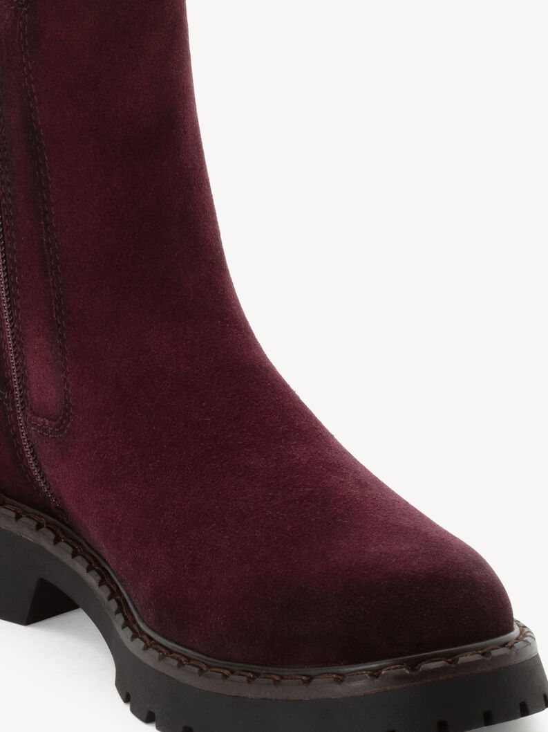 Bottine Chelsea en cuir - rouge, MERLOT, hi-res