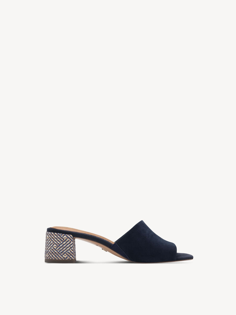 Lederpantolette - blau, NAVY SUEDE, hi-res