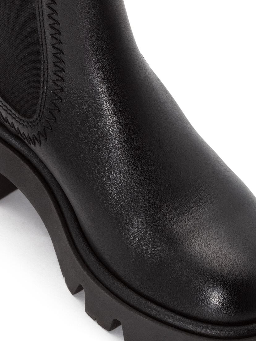 Enkellaarsje - zwart warme voering, BLACK LEATHER, hi-res