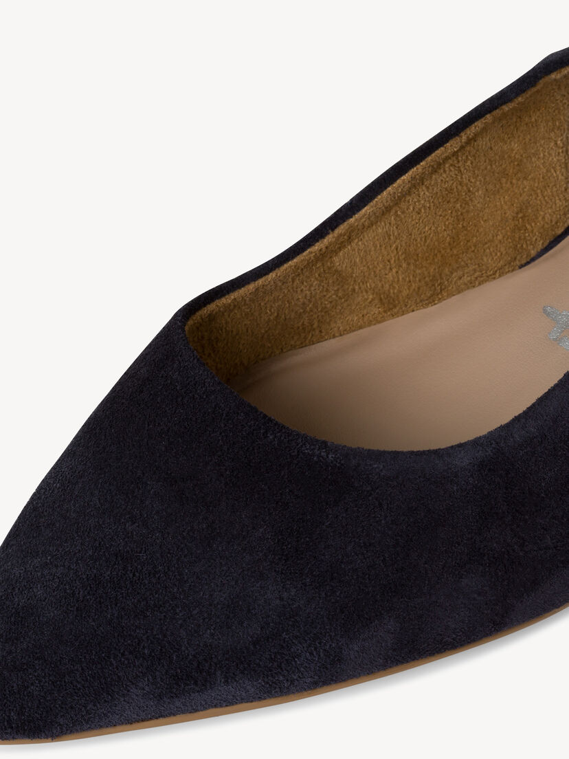 Leren Slingpumps - blauw, NAVY, hi-res