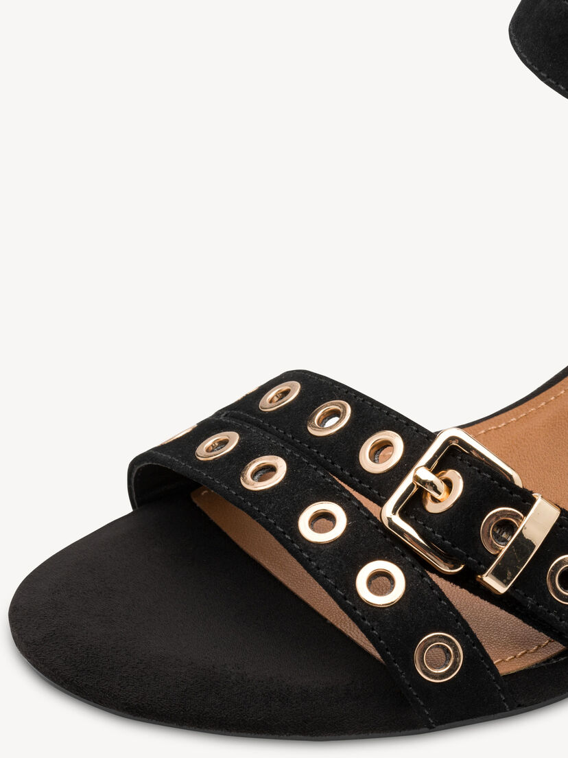 Leren Sandaaltje - zwart, BLACK, hi-res