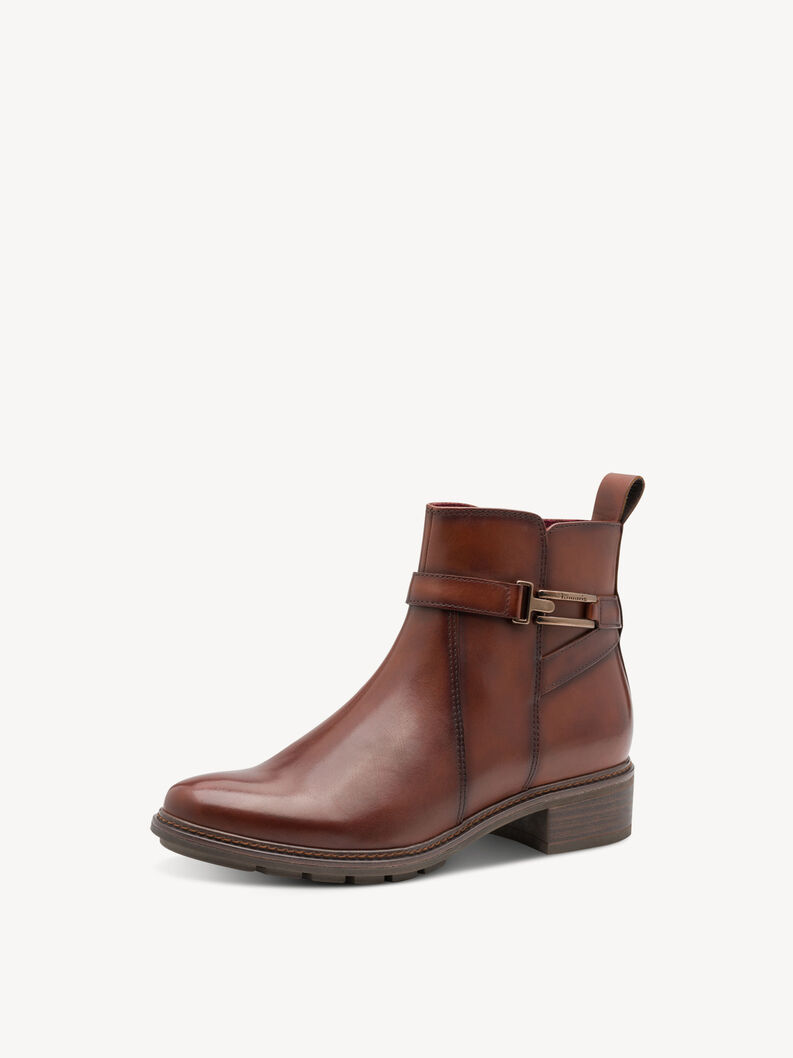 Bottine en cuir - marron, COGNAC LEATHER, hi-res