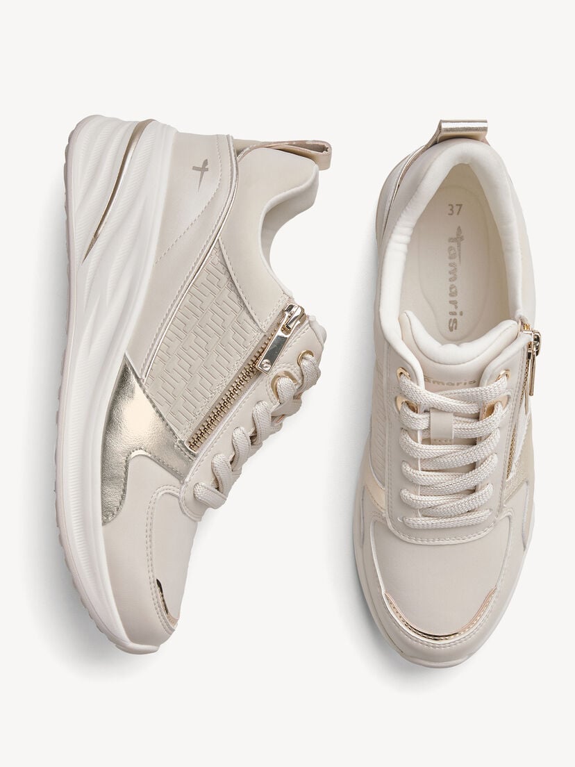 Sneaker - beige, IVORY/GOLD, hi-res