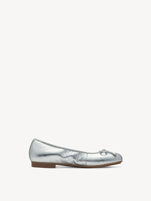 Leren Ballerina, SILVER, hi-res