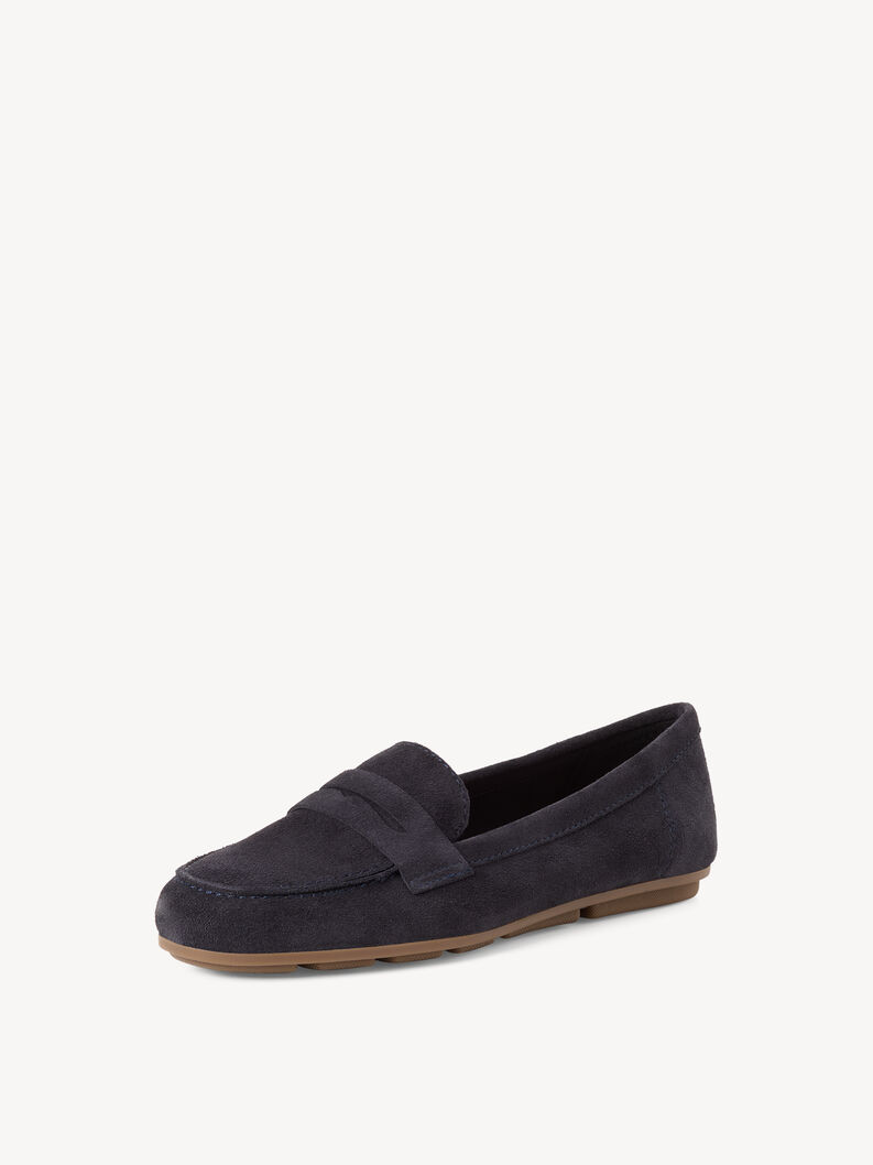 Lederslipper - blau, NAVY, hi-res