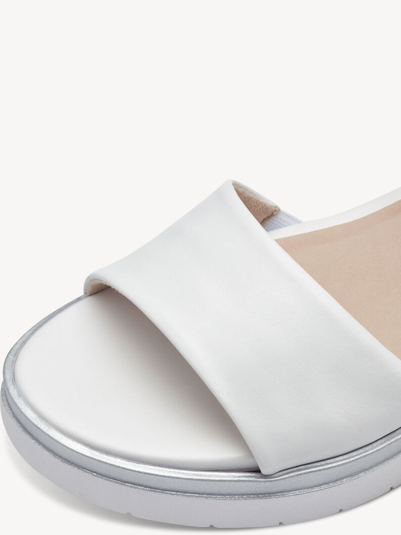 Heeled sandal, WHITE/SILVER, hi-res