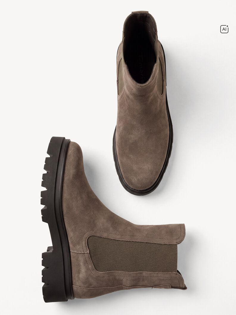 Bottine Chelsea en cuir - marron, TAUPE SUEDE, hi-res