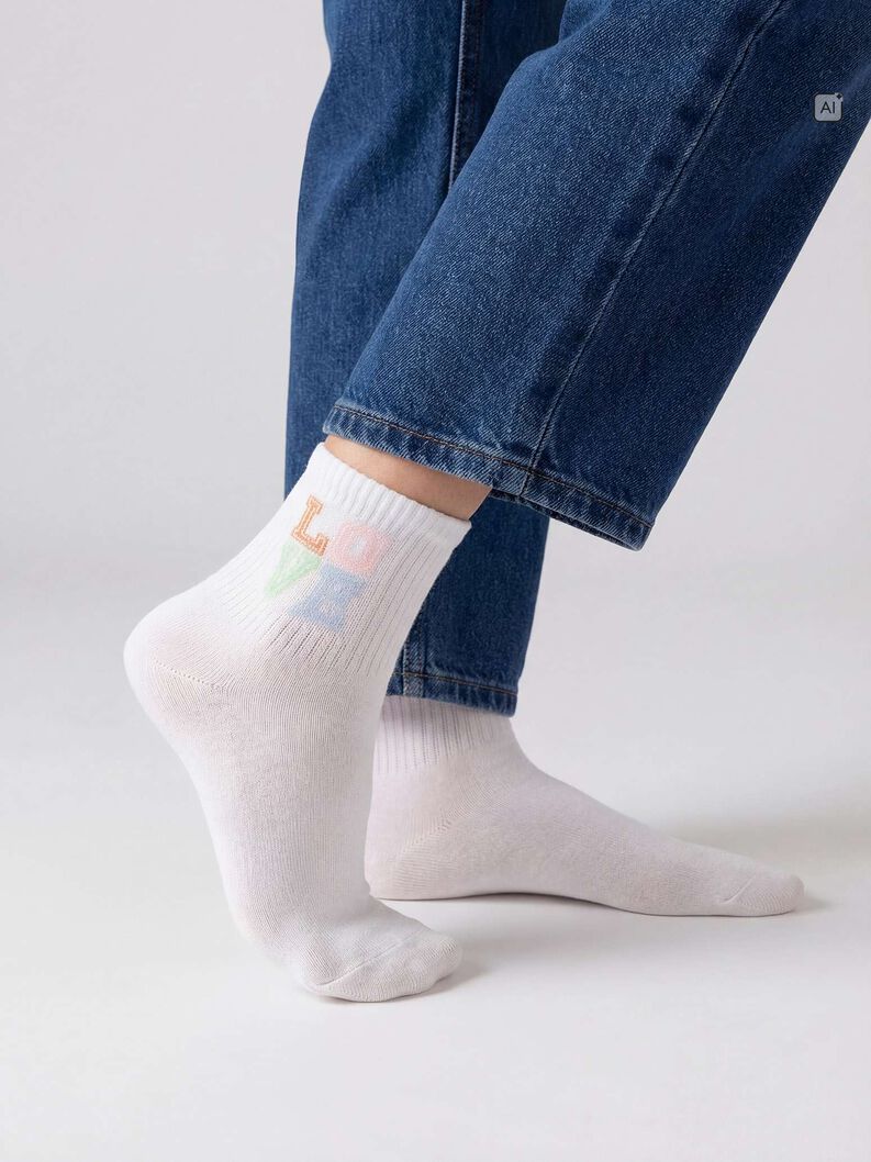Socks 2-pack, white/white, hi-res