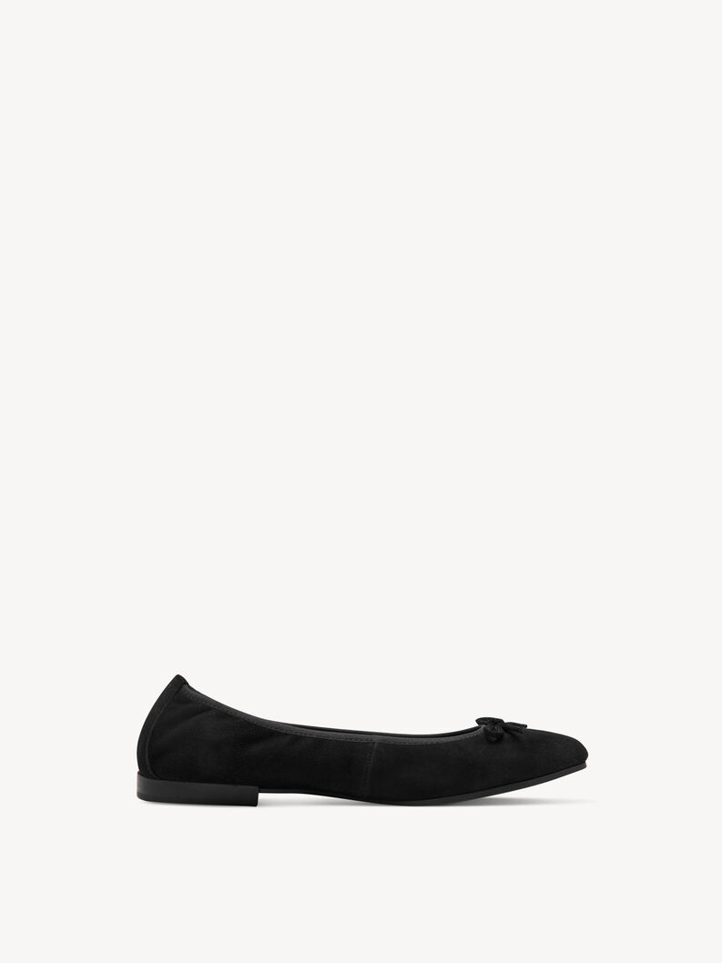 Ballerine en cuir - noir, BLACK, hi-res