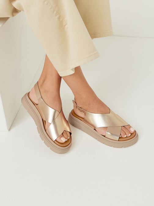 Heeled sandal, LIGHT GOLD, hi-res