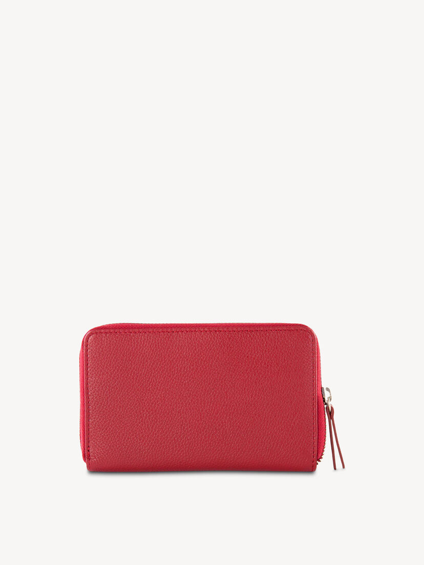 Leren Portemonnee - rood, red, hi-res