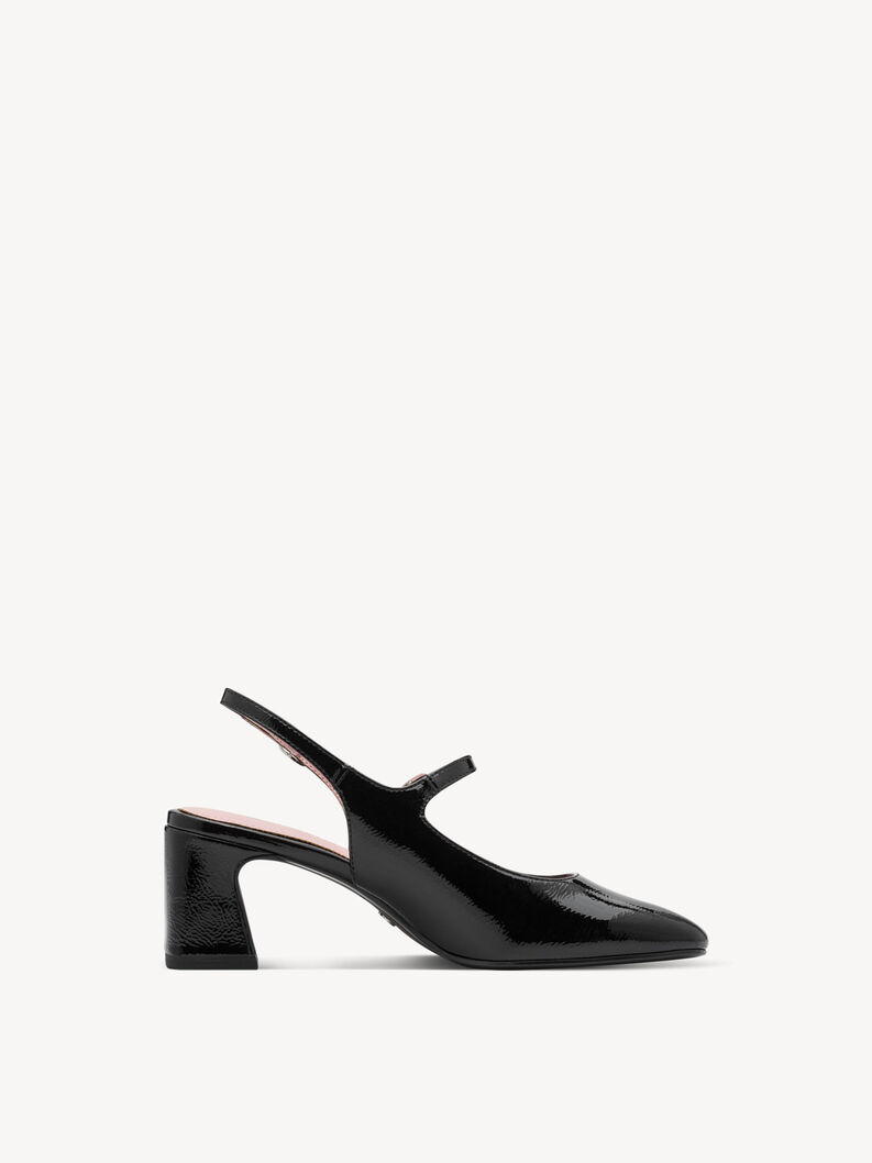 Slingpumps - zwart, BLACK PATENT, hi-res