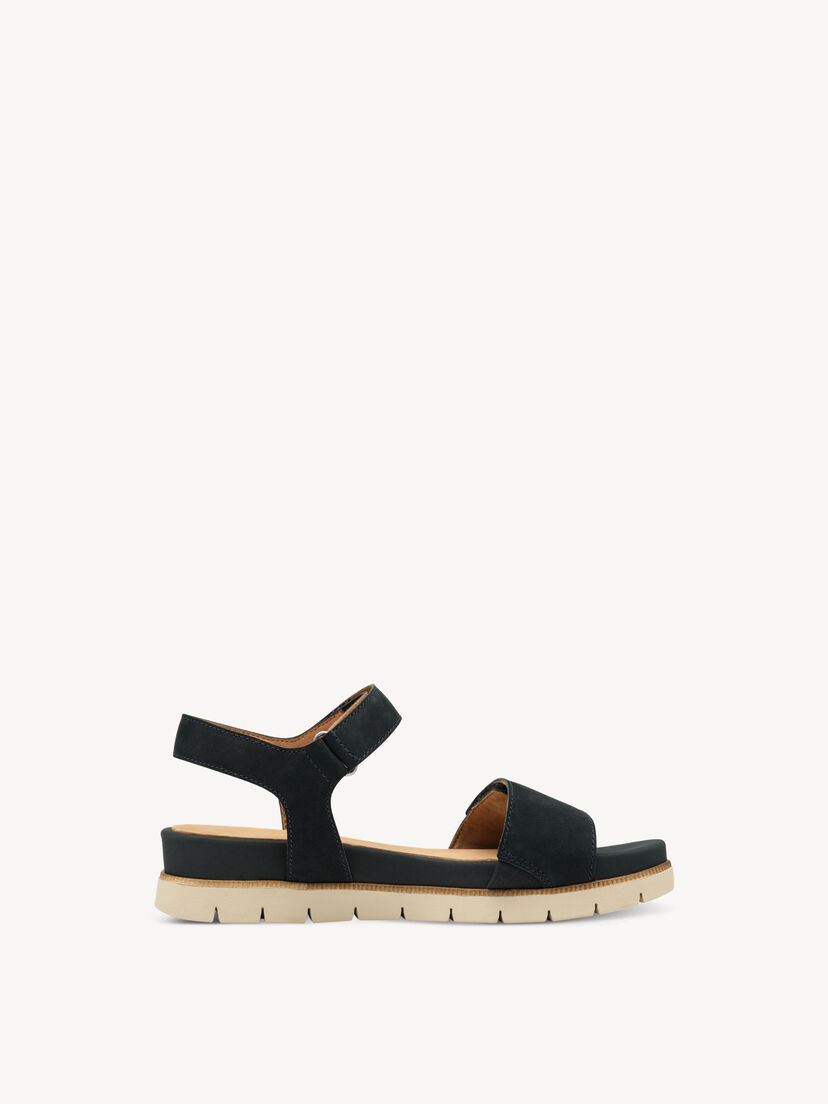 Leren Sandaaltje - blauw, NAVY NUBUK, hi-res