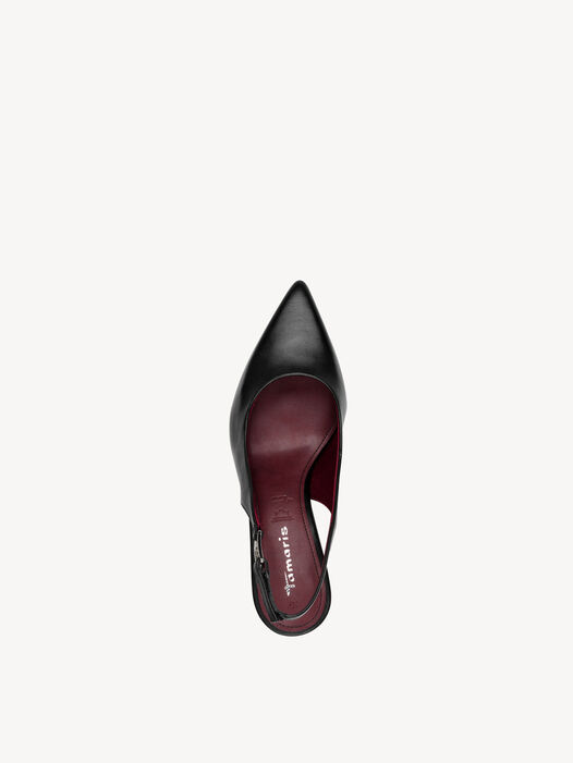 Slingpumps, BLACK LEATHER, hi-res
