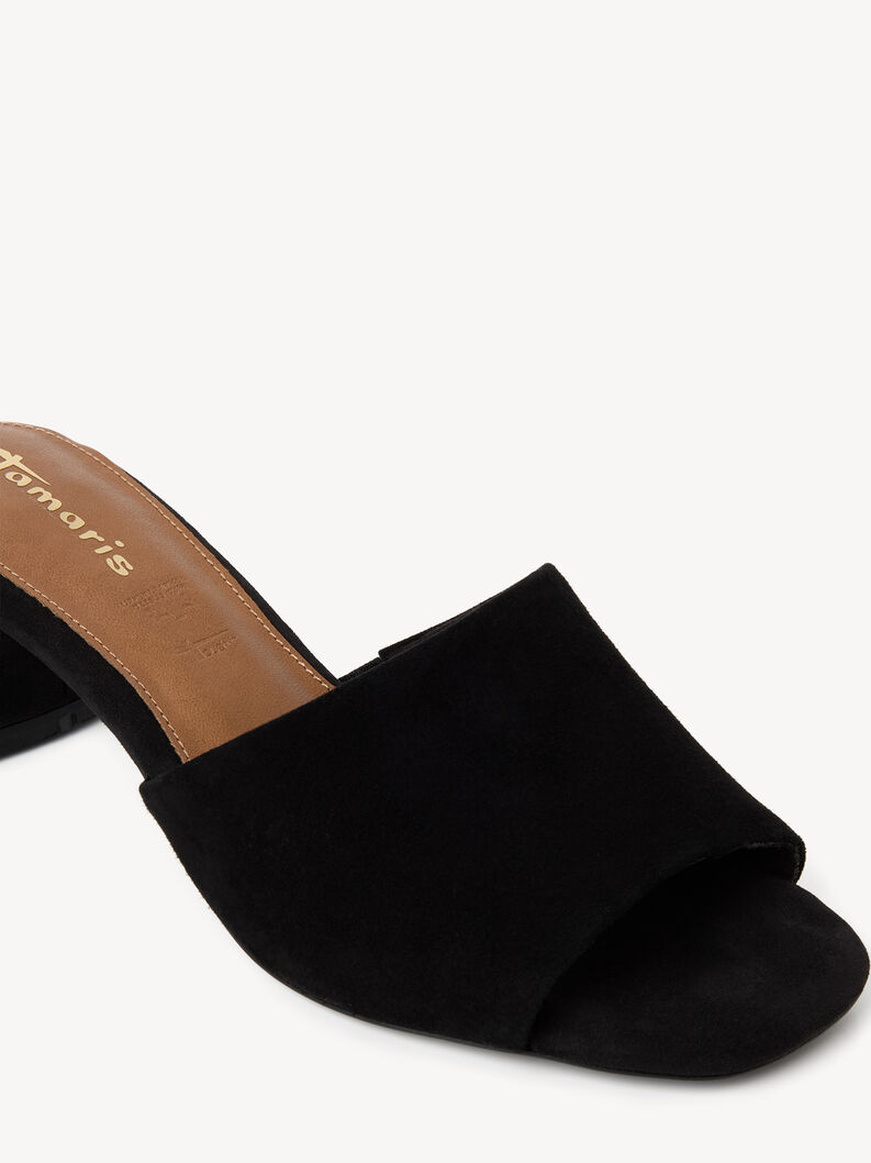 Lederpantolette - schwarz, BLACK SUEDE, hi-res