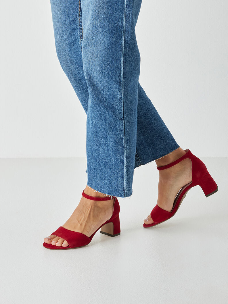 Ledersandalette - rot, RED, hi-res