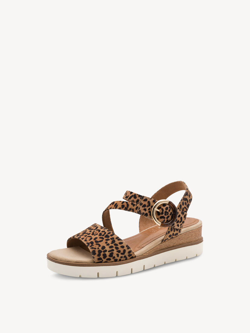 Leren Sandaaltje - bruin, LEOPARD, hi-res
