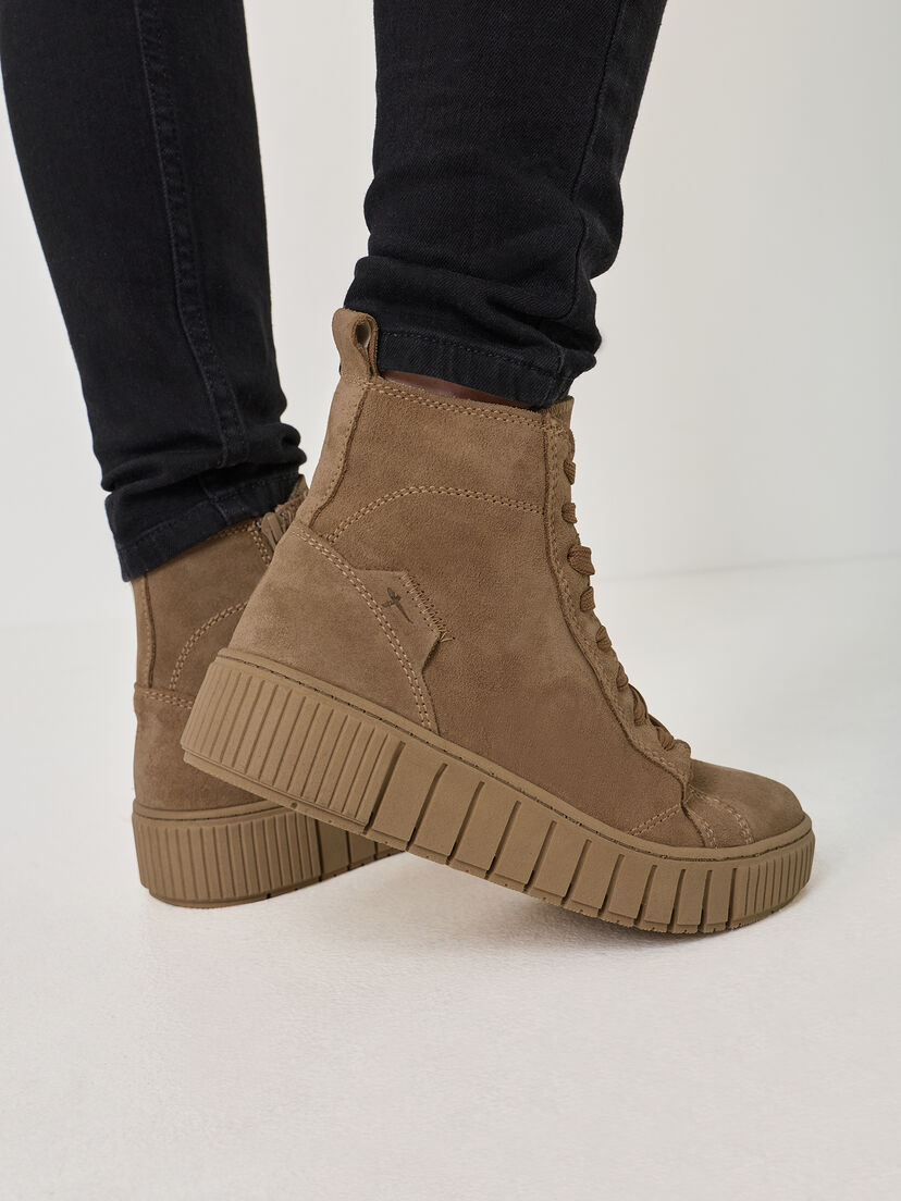Leren Enkellaarsje - beige, beige, hi-res