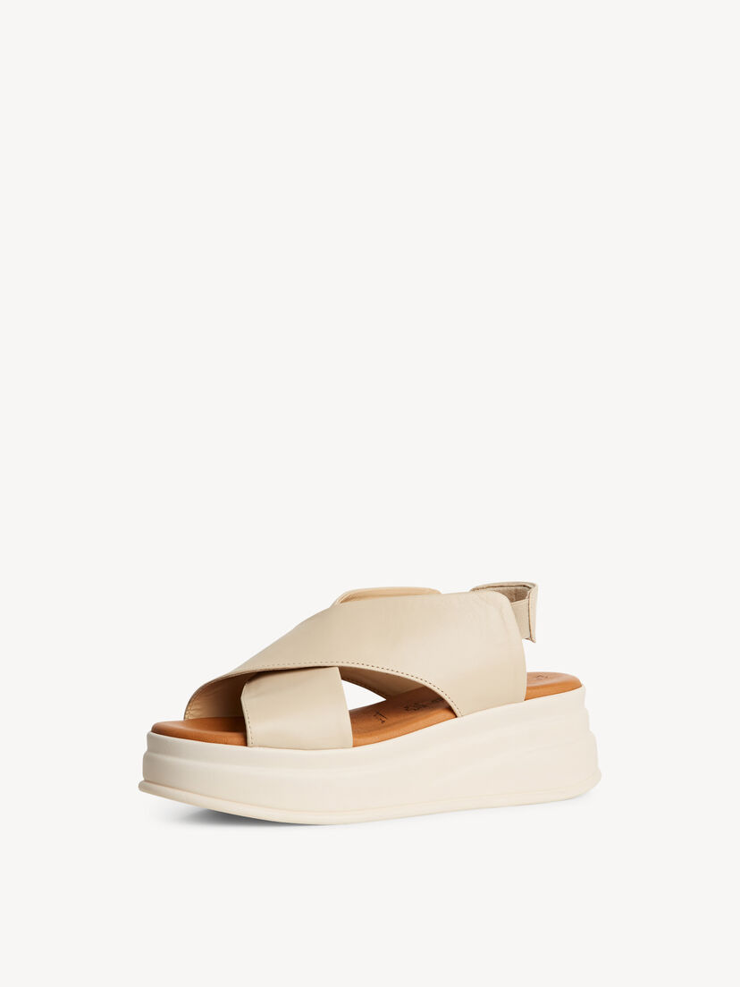 Leren Sandaaltje - beige, IVORY, hi-res