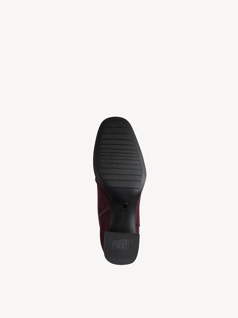 Leren Enkellaarsje - rood, MERLOT, hi-res