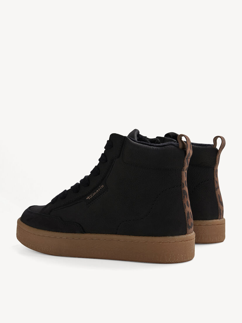 Leren Enkellaarsje - zwart, BLACK, hi-res