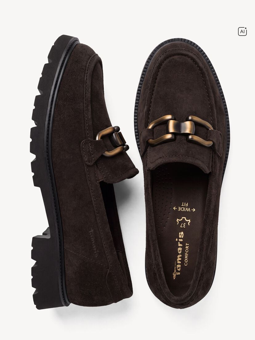 Leren Instappers - bruin, MOCCA SUEDE, hi-res