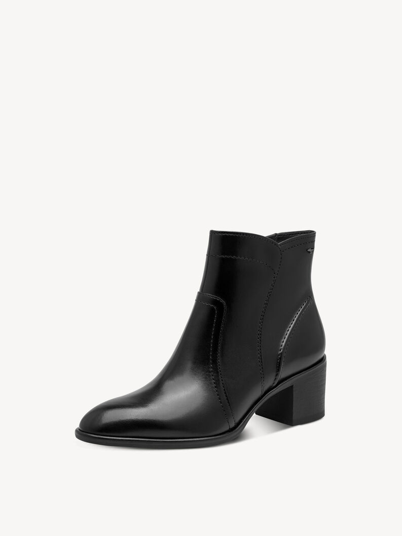 Leather Bootie - black, BLACK LEATHER, hi-res