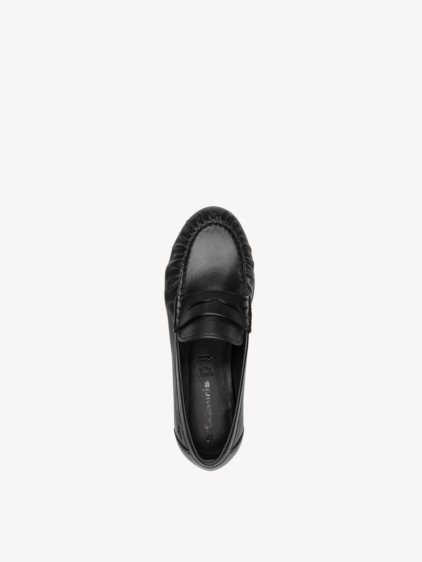 Leren Instappers - zwart, BLACK LEATHER, hi-res