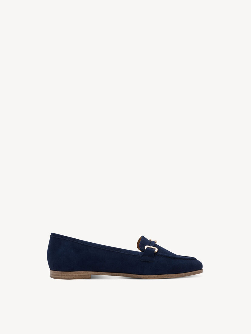 Leren Instappers - blauw, BLUE, hi-res