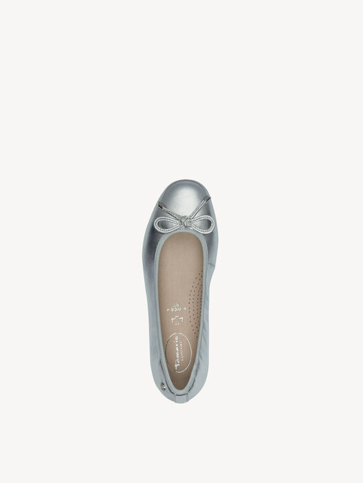 Leren Ballerina, SILVER, hi-res