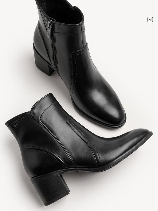 Enkellaarsje, BLACK LEATHER, hi-res