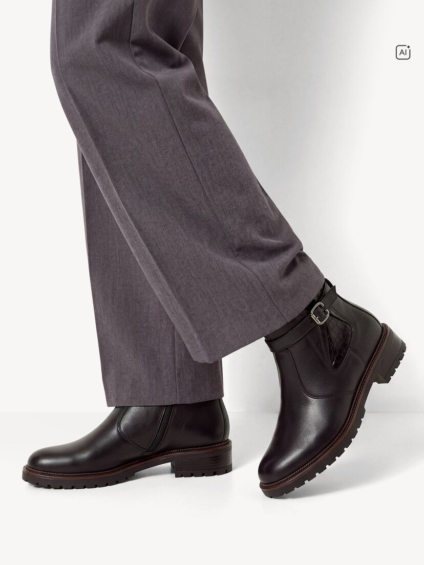 Leren Chelseaboot - zwart, BLACK, hi-res