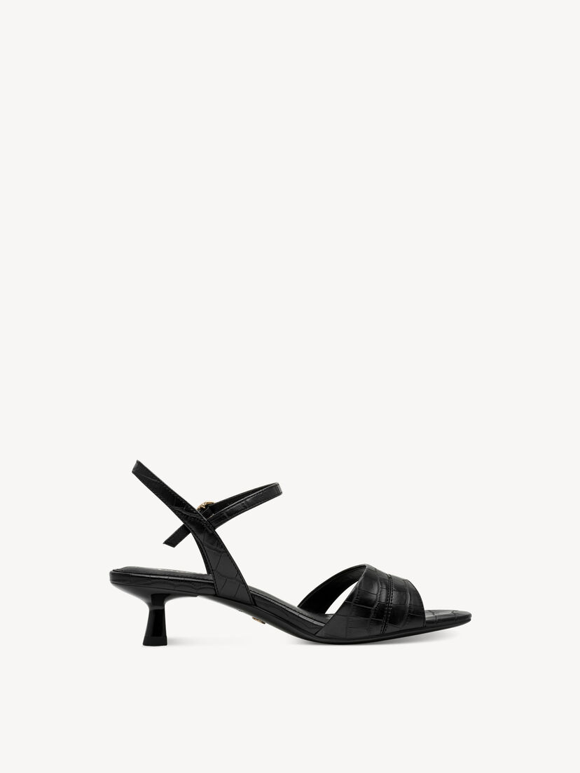 Sandaaltje - zwart, BLACK CROCO, hi-res