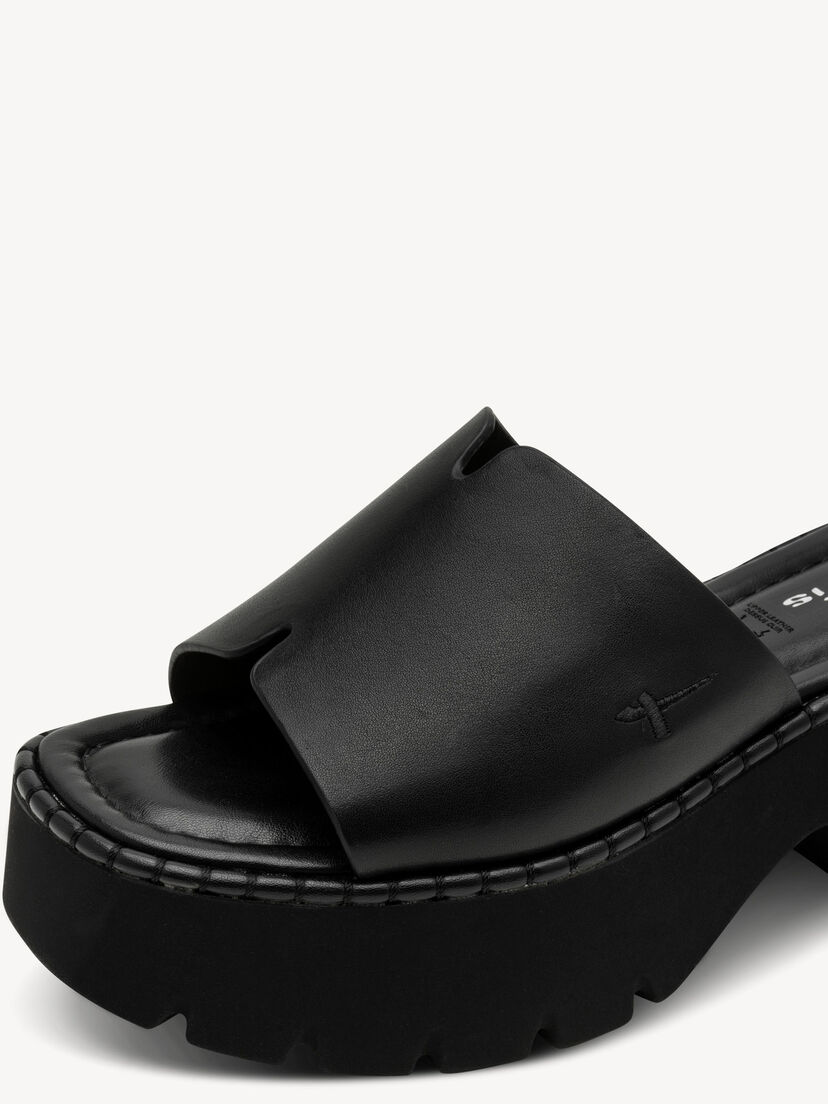 Leren Slipper - zwart, BLACK LEATHER, hi-res