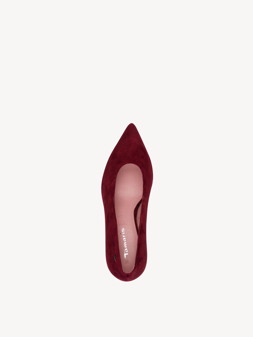 Leren Pumps - rood, MERLOT, hi-res