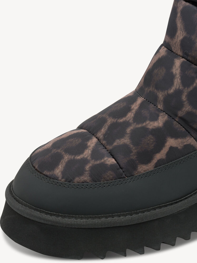 Enkellaarsje - zwart warme voering, BLACK/LEOPARD, hi-res