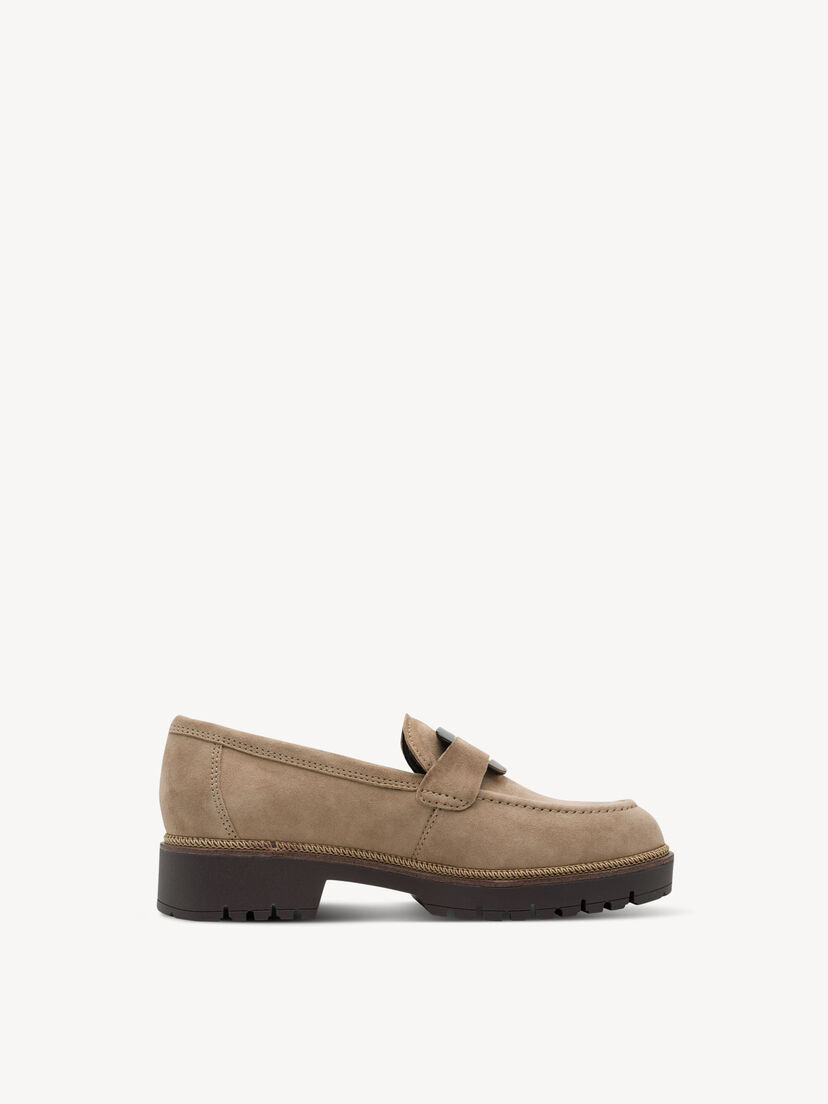 Leren Instappers - beige, TAUPE, hi-res