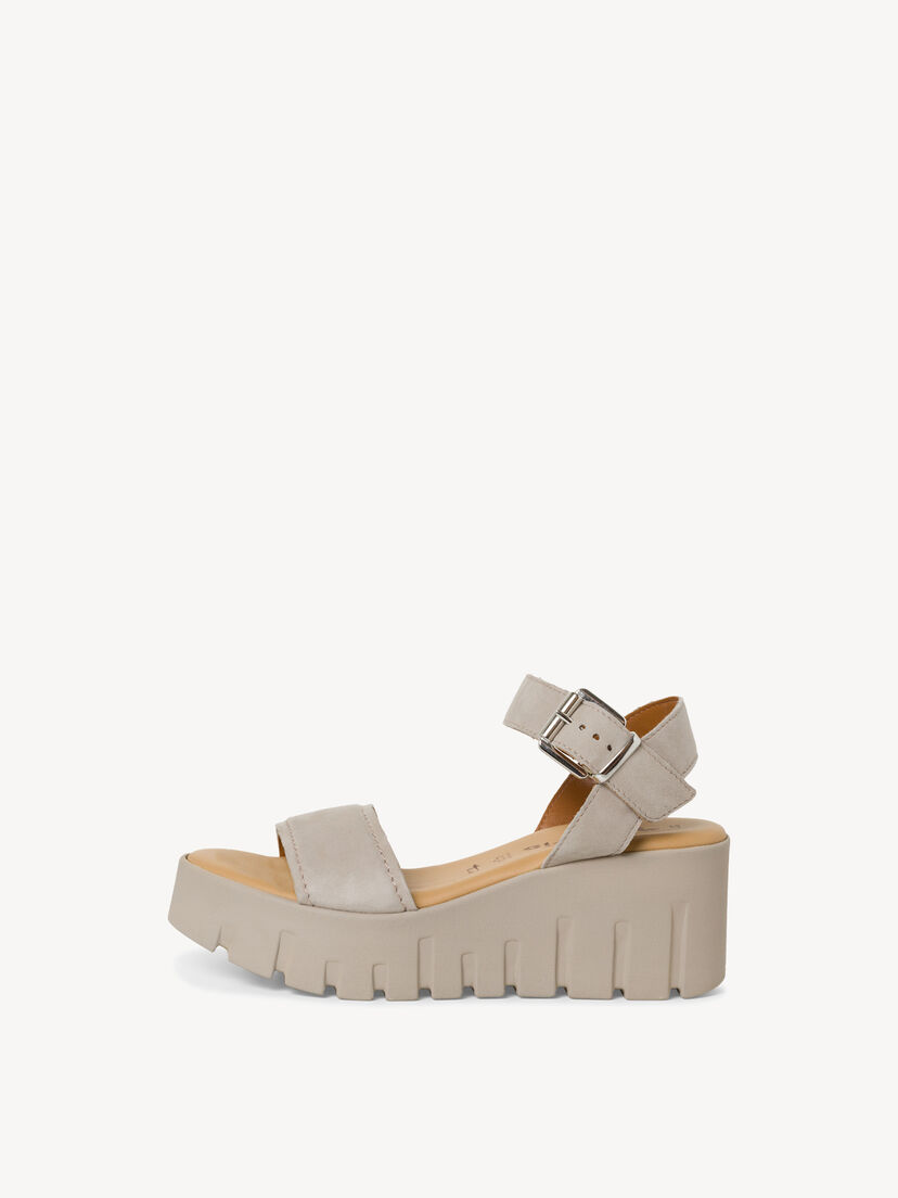 Leren Sandaaltje - bruin, TAUPE SUEDE, hi-res