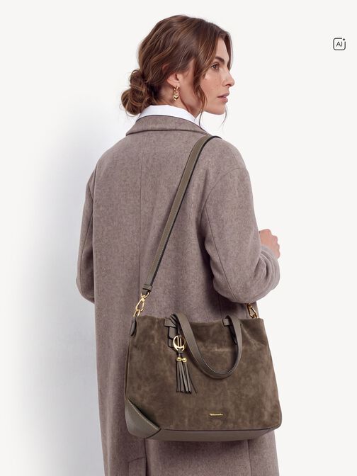 Shopping bag, taupe, hi-res
