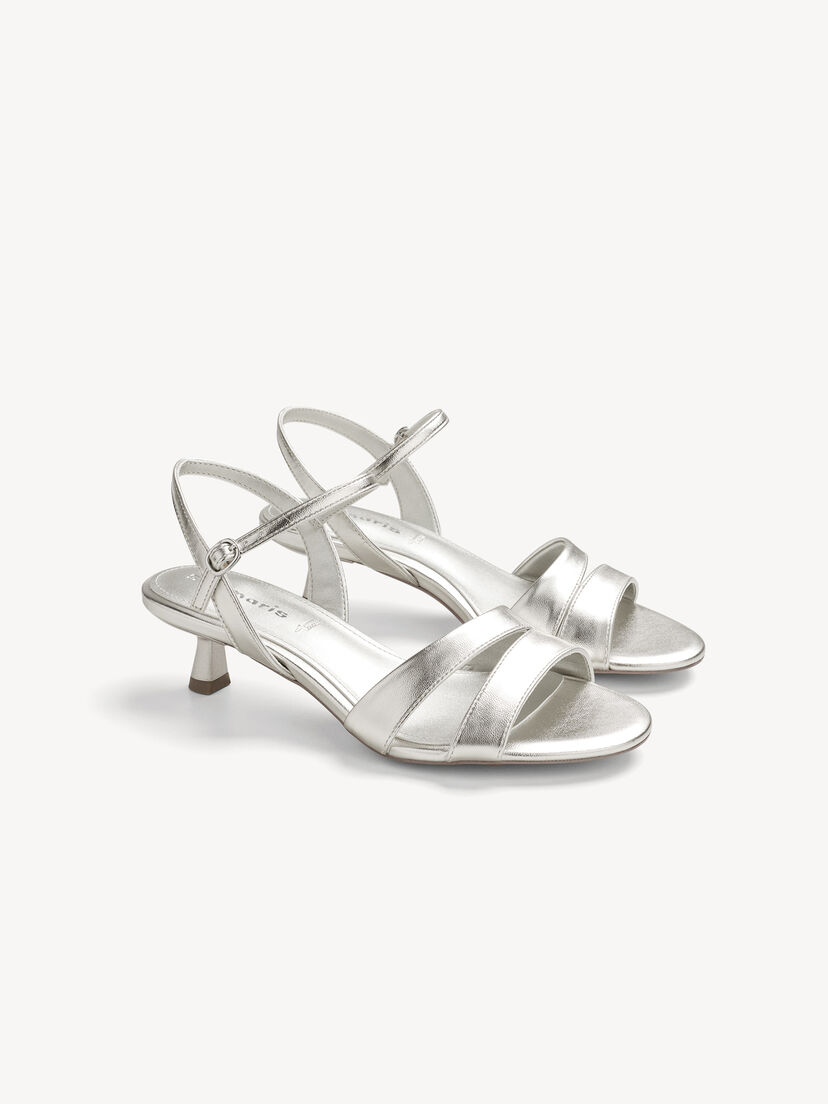 Sandaaltje - metallic, PLATINUM, hi-res