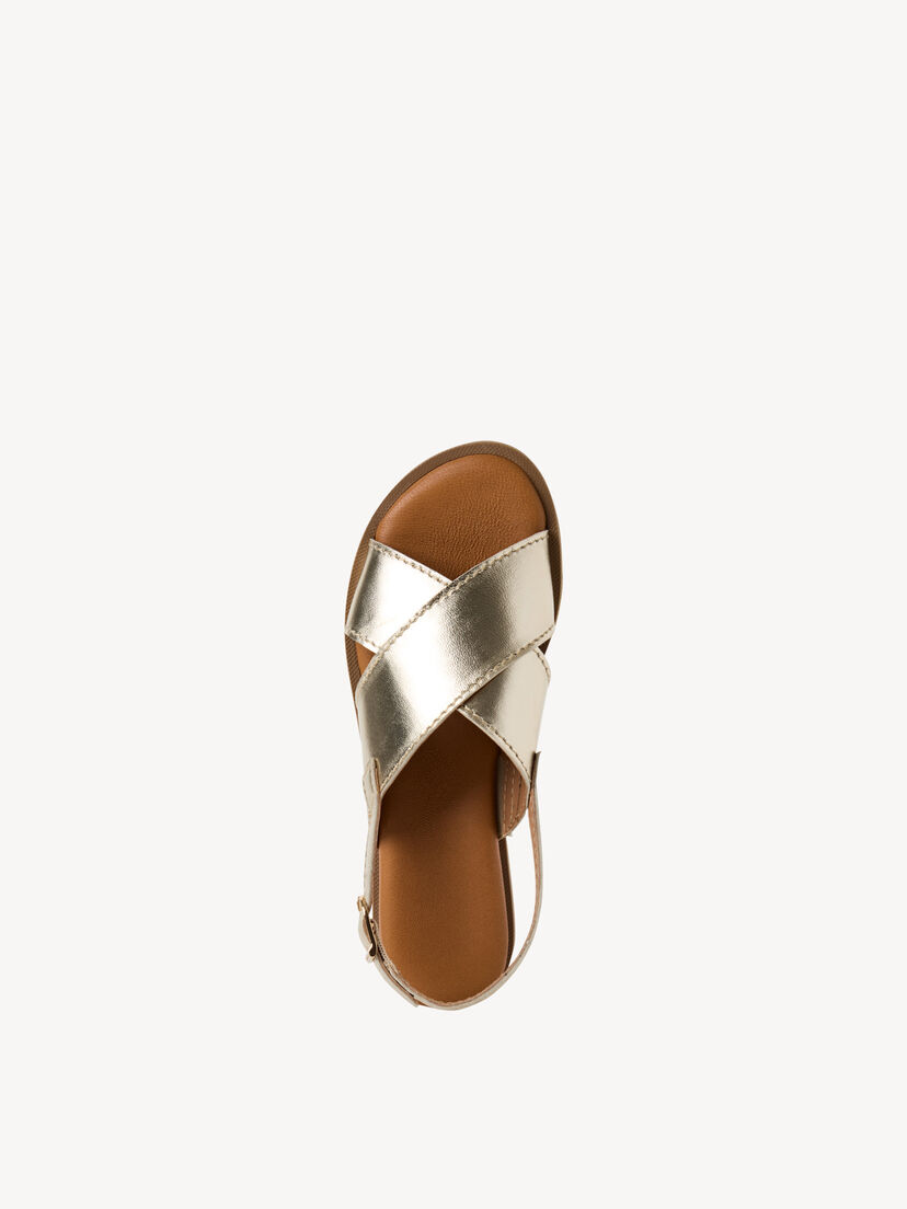 Leren Sandaal - goud, LIGHT GOLD MET, hi-res