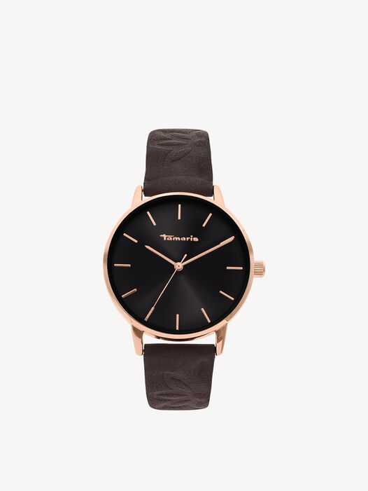 Horloge, ros&eacute;gold-glossy schwarz, hi-res