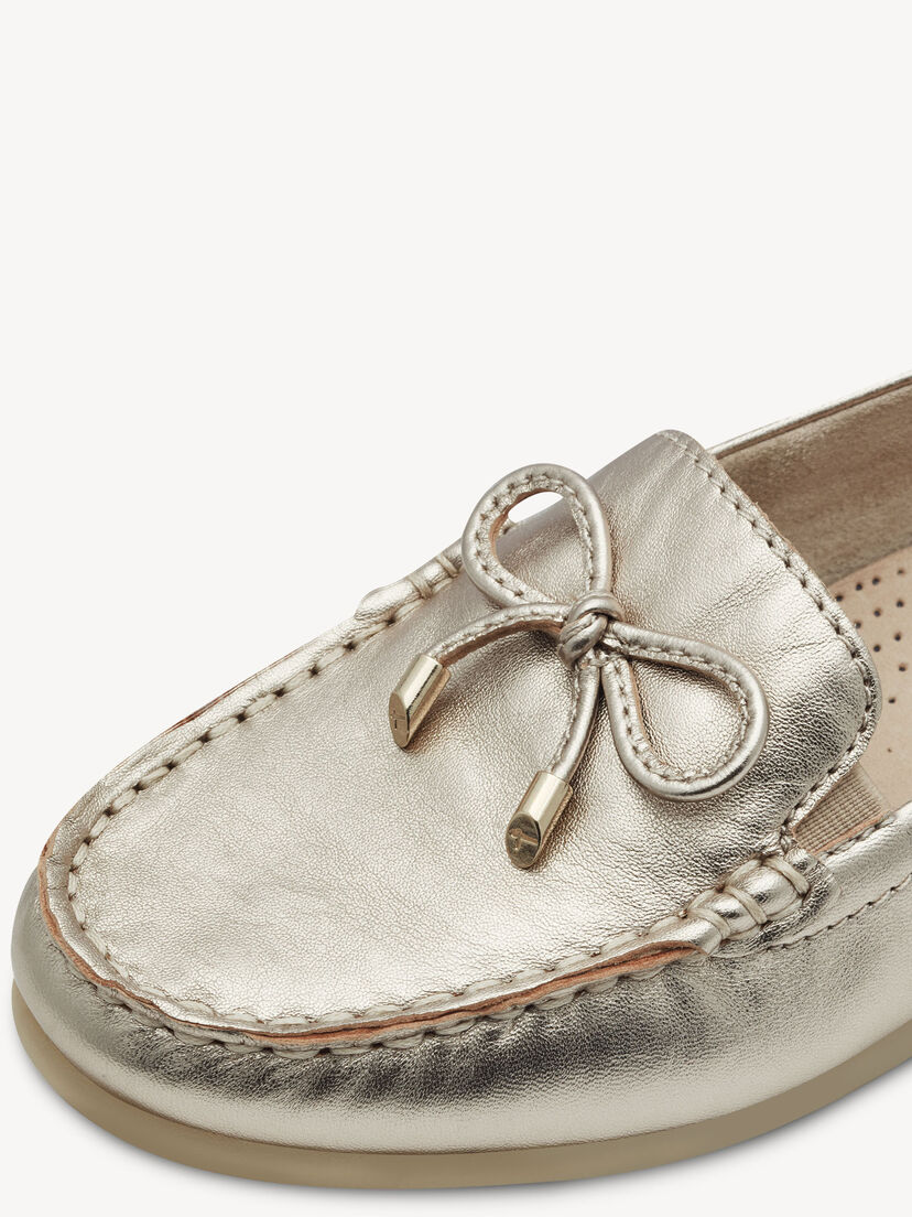 Leren Mocassin - goud, LT GOLD, hi-res