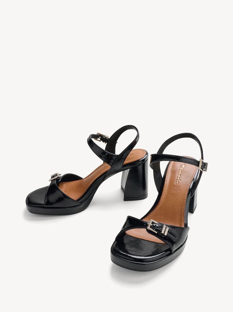 Sandale &agrave; talon - noir, BLACK, hi-res