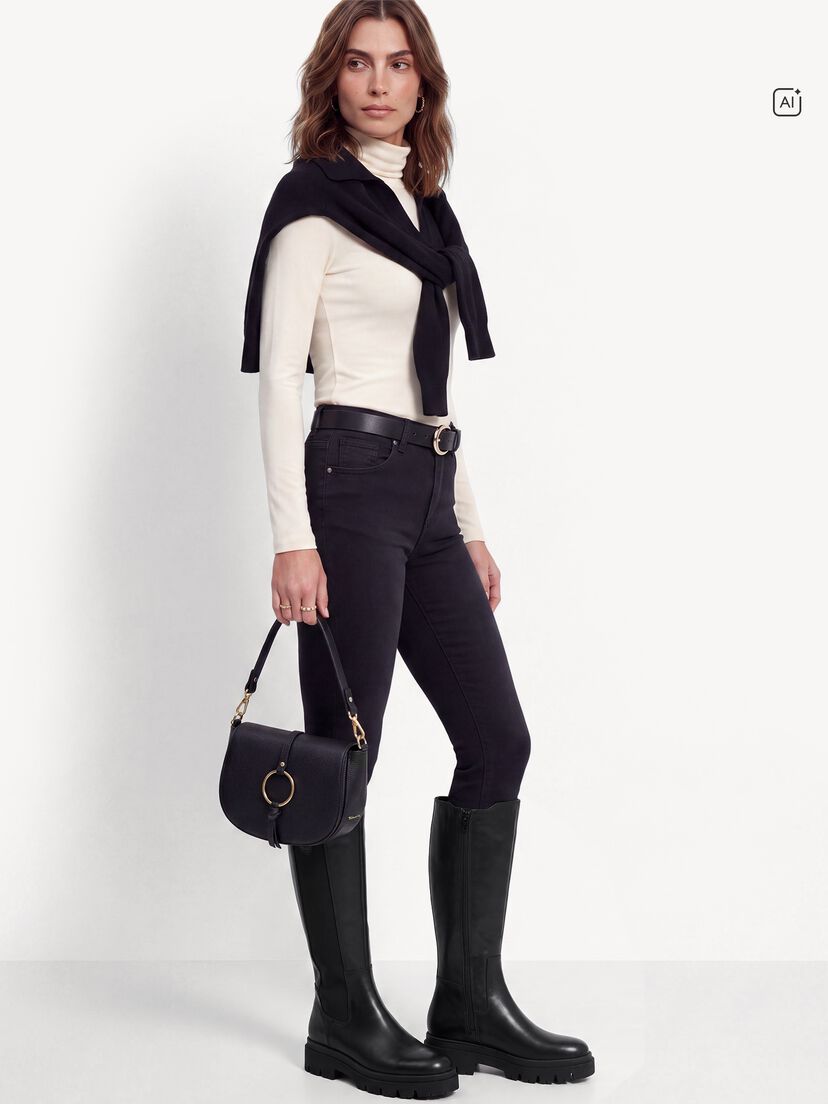 Leren Laarzen - zwart, BLACK, hi-res